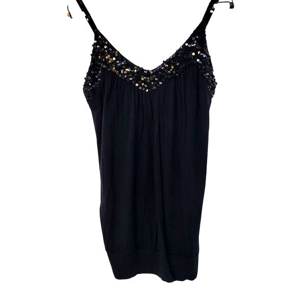 Y2K grunge Whimsigoth Sparkly Glamorous Sequined Evening Camisole Tank top sz M - Picture 1 of 8